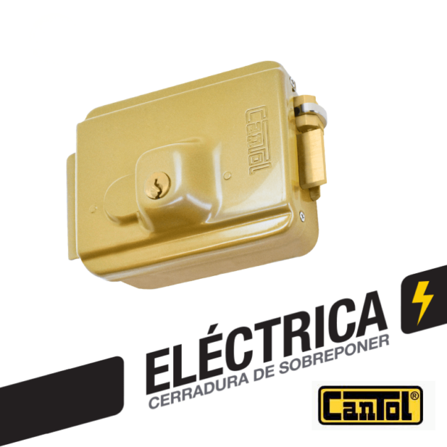 Cerradura Eléctrica sin botón color Dorado