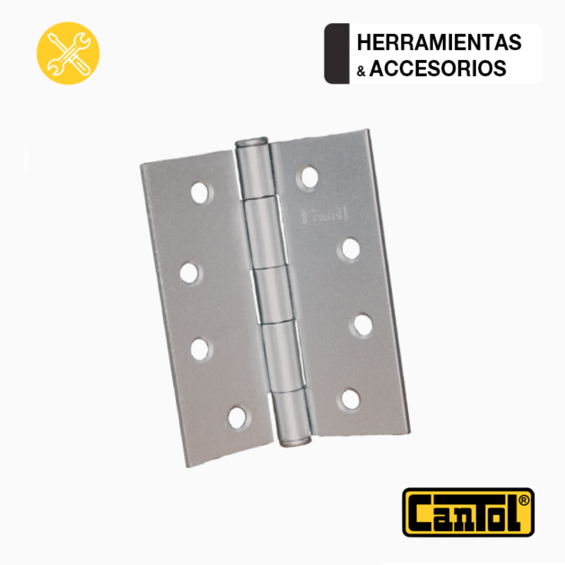Bisagras Aluminizadas Cantol de 4 x 3 pulgadas - 2 unidades